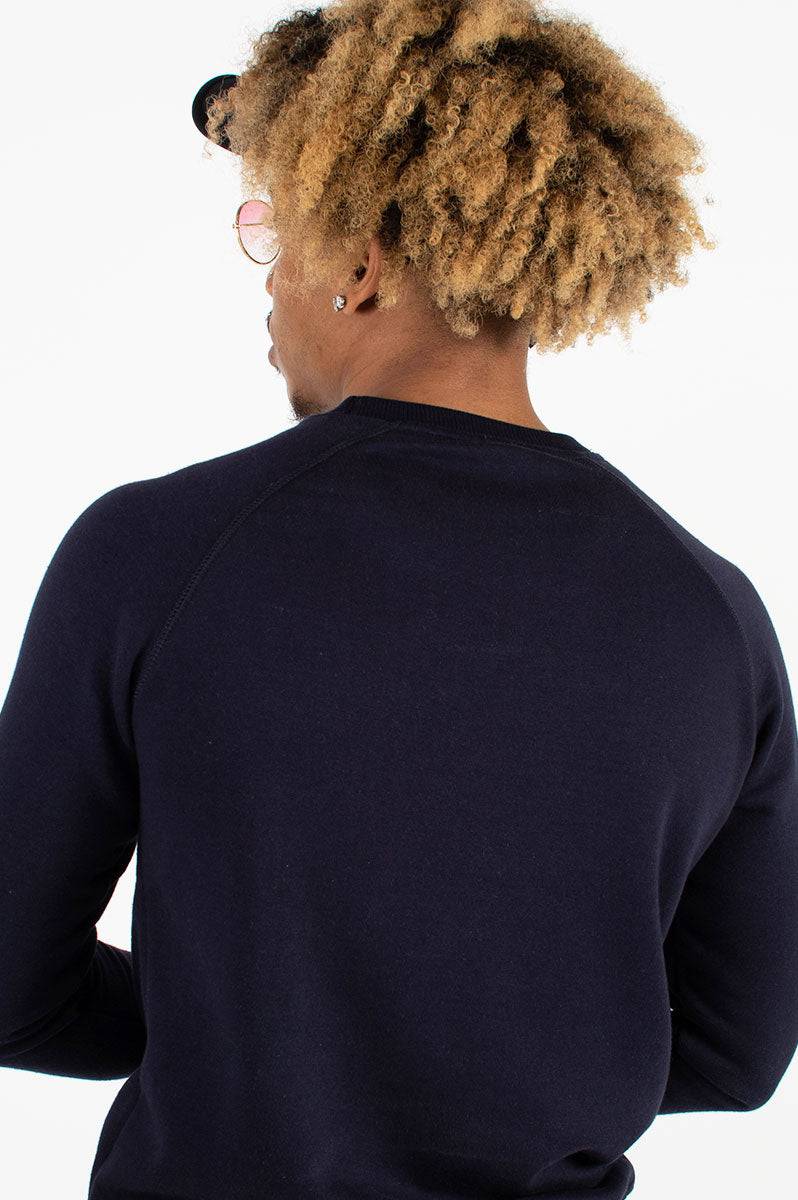 Navy Blue Embroidery FitMe Clothing Inspired Sweater - FitMe Clothing