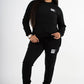 Unisex Black Logo Sweater Tracksuit - FitMe Clothing