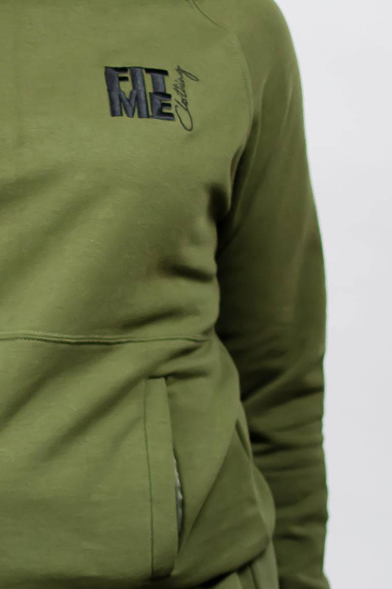 Unisex Military Green Logo Sweater Tracksuit - FitMe Clothing