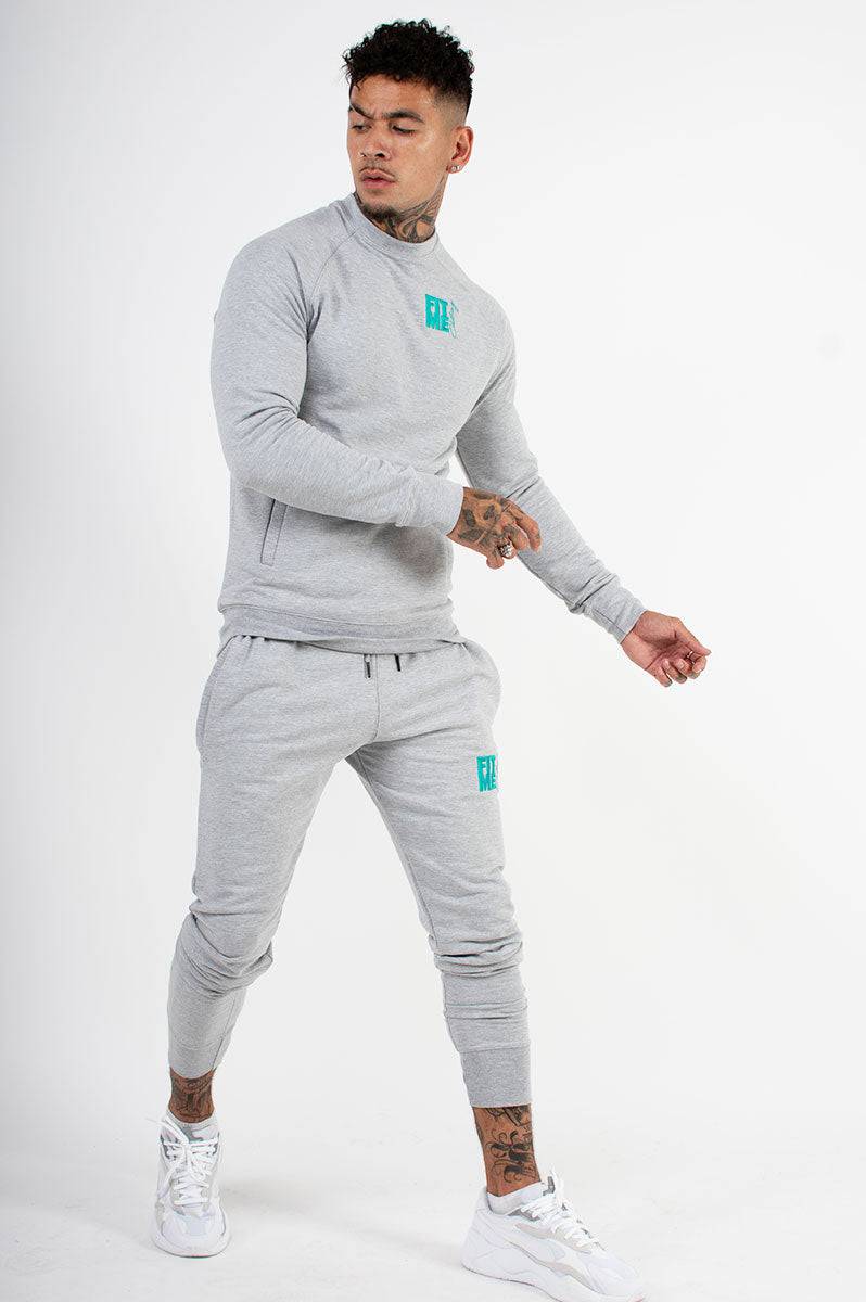 Unisex Grey Logo Sweater Tracksuit - FitMe Clothing