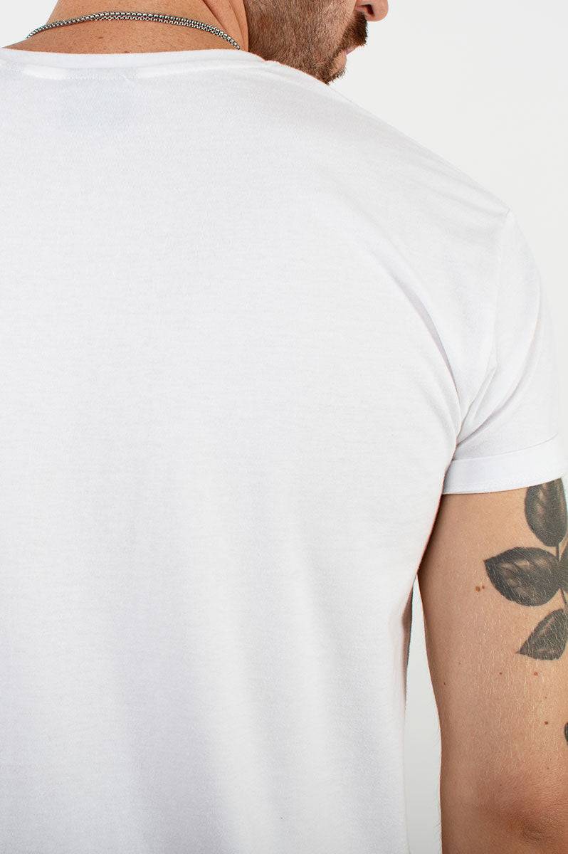 Black Patch Pocket White T-Shirt - FitMe Clothing