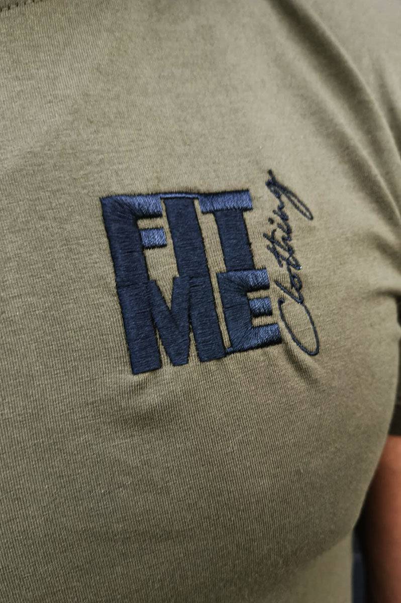 Khaki Embroidered T-Shirt - FitMe Clothing