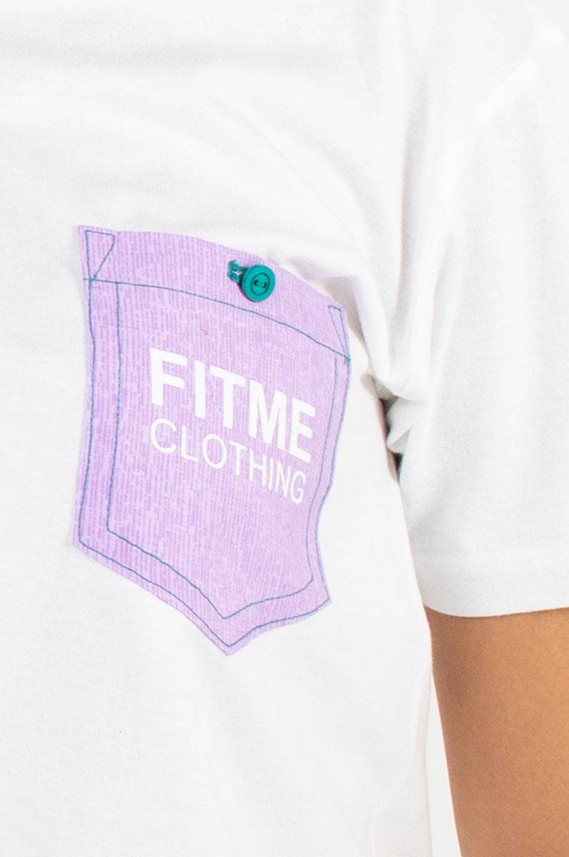 Lilac Patch Pocket White T-Shirt - FitMe Clothing
