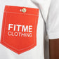 Orange Patch Pocket White T-Shirt - FitMe Clothing