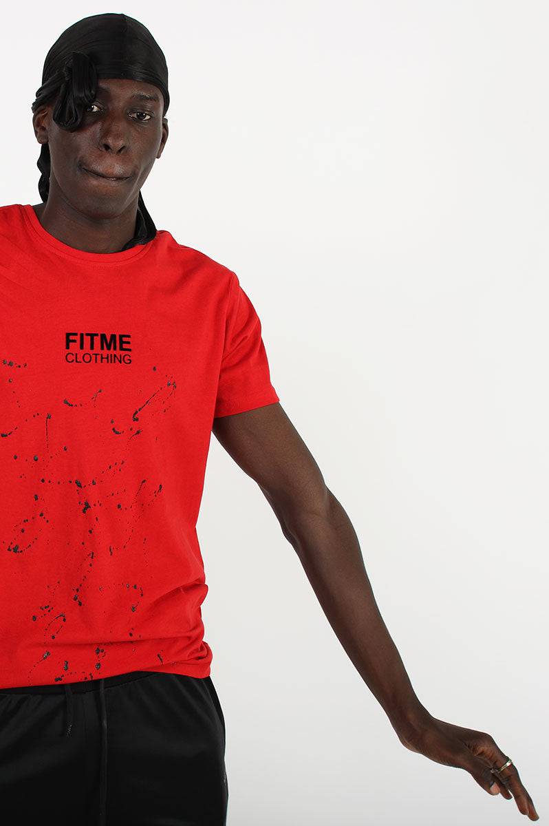 Paint Splash Organic Red T-Shirt - FitMe Clothing
