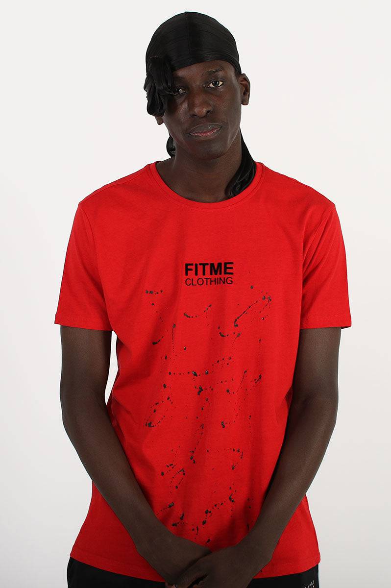 Paint Splash Organic Red T-Shirt - FitMe Clothing