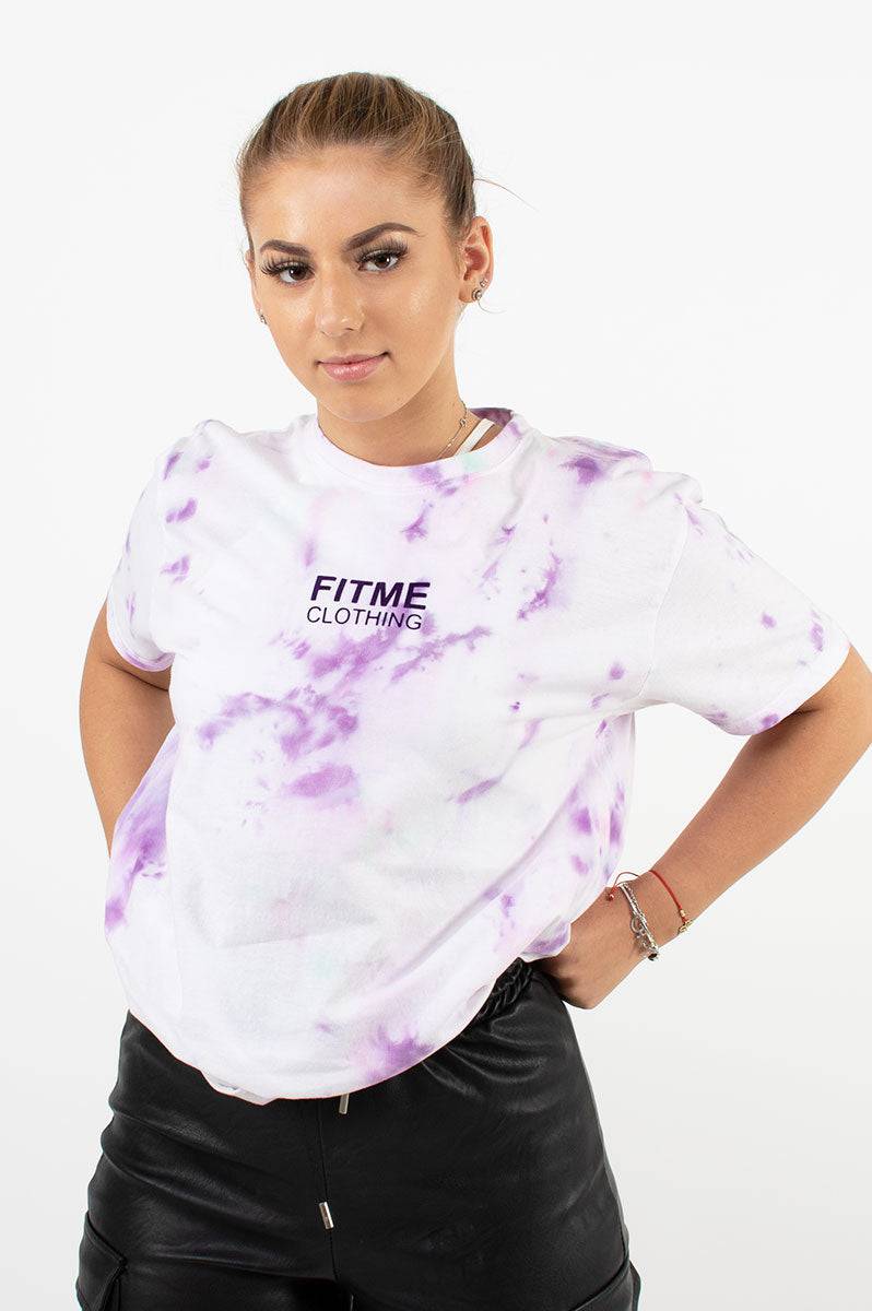 Purple Tie Dye Organic Cotton T-Shirt - FitMe Clothing