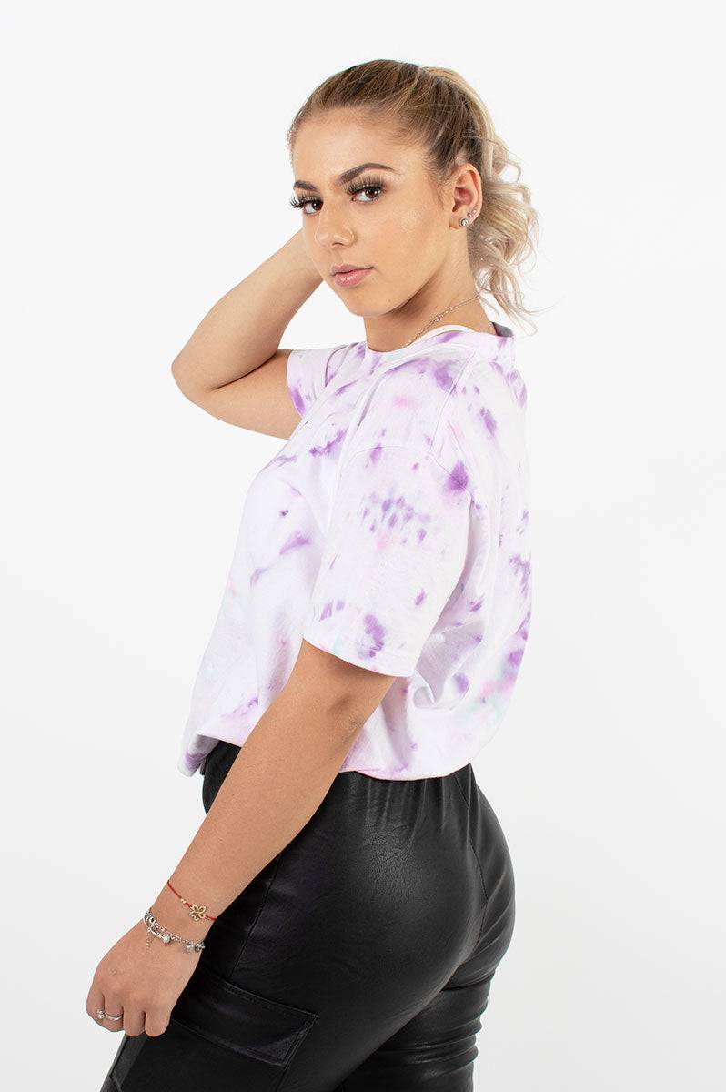 Purple Tie Dye Organic Cotton T-Shirt - FitMe Clothing
