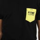 Yellow Patch Pocket Black T-Shirt - FitMe Clothing