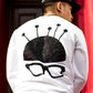 Unisex 'Nerd Head' White Sweater - FitMe Clothing